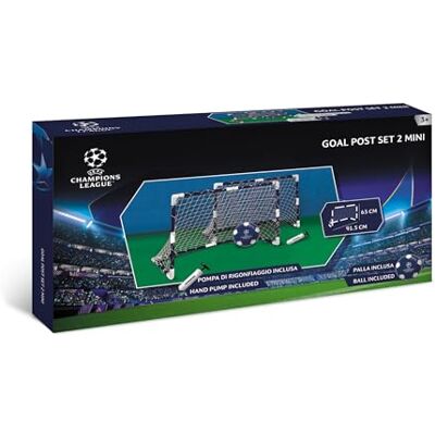 Mondo Toys Champions League Juego de 2 porterías de fútbol para niños con Red Pelota Mini incluida Mondo Toys Champions League Juego de 2 porterías de fútbol para niños con Red Pelota Mini incluida