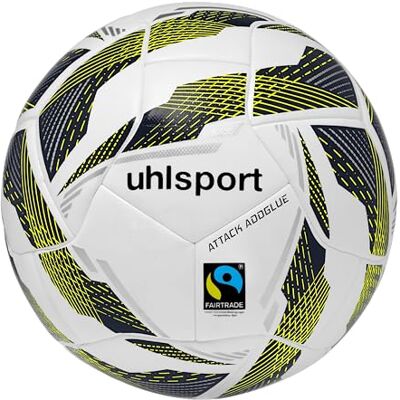 uhlsport Attack Addglue For The Planet balón de fútbol, Jóvenes y Adultos, Blanco/Azul Marino/Amarillo Fluo, 4 uhlsport Attack Addglue For The Planet balón de fútbol, Jóvenes y Adultos, Blanco/Azul Marino/Amarillo Fluo, 4