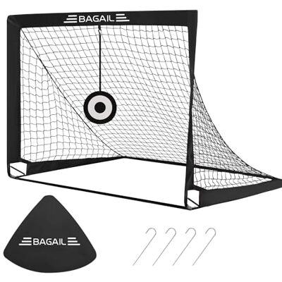 BAGAIL Portería de fútbol, Red de fútbol desplegable con portería, piquetas y Bolsa de Transporte portátil, fácil de Montar, Ideal para Entrenamiento en el jardín y Partidos recreativos. BAGAIL Portería de fútbol, Red de fútbol desplegable con portería, piquetas y Bolsa de Transporte portátil, fácil de Montar, Ideal para Entrenamiento en el jardín y Partidos recreativos.