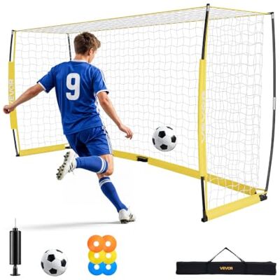 VEVOR Fútbol portátil Plegable (3,6 x 1,8 m) Montaje fácil, resistente a la intemperie y duradero, con base de metal, bolsa de transporte, estacas para adolescentes y VEVOR Fútbol portátil Plegable (3,6 x 1,8 m) Montaje fácil, resistente a la intemperie y duradero, con base de metal, bolsa de transporte, estacas para adolescentes y