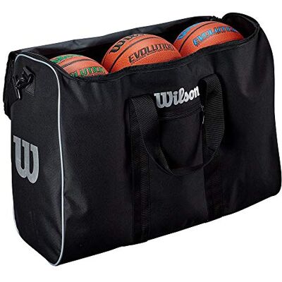 Wilson Bolsa de Viaje para Balones de Baloncesto, 6 Ball Travel Bag, 3 Compartimentos para 6 Balones y Material, Bolsillo Externo, Cinta de Transporte para El Hombro Wilson Bolsa de Viaje para Balones de Baloncesto, 6 Ball Travel Bag, 3 Compartimentos para 6 Balones y Material, Bolsillo Externo, Cinta de Transporte para El Hombro