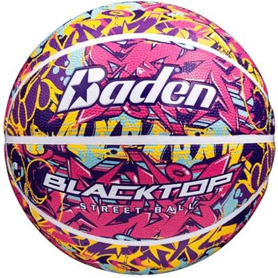 Baden Blacktop Balón de Baloncesto – Balón de Baloncesto Resistente y Exterior Hecho de Material Reciclado, Piel sintética Duradera Baden Blacktop Balón de Baloncesto – Balón de Baloncesto Resistente y Exterior Hecho de Material Reciclado, Piel sintética Duradera
