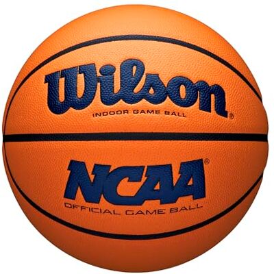Wilson Balón de Baloncesto Oficial para Juego en Interiores NCAA EVO NXT. Color Azul Marino/Naranja, tamaño 7, 74,9 cm. Wilson Balón de Baloncesto Oficial para Juego en Interiores NCAA EVO NXT. Color Azul Marino/Naranja, tamaño 7, 74,9 cm.