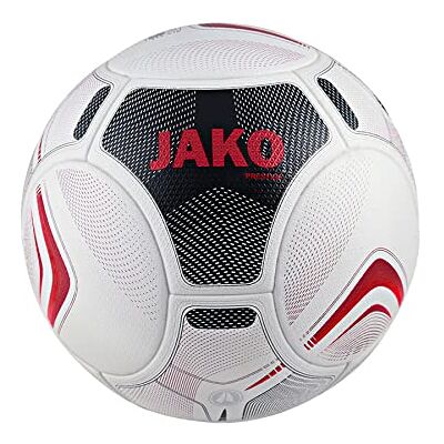 JAKO Balón de fútbol Prestige Blanco, Negro y Rojo, 5 Unidades JAKO Balón de fútbol Prestige Blanco, Negro y Rojo, 5 Unidades