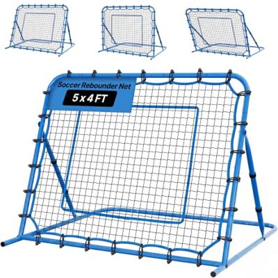 VEVOR Red de Rebote para Fútbol 1470 x 1170 mm, Rebotador de Fútbol con Ángulo de Cambio Rápido para Control, Estructura de Hierro y Red de PE, Práctica de Pases, para Adolescentes y Adultos, Azul VEVOR Red de Rebote para Fútbol 1470 x 1170 mm, Rebotador de Fútbol con Ángulo de Cambio Rápido para Control, Estructura de Hierro y Red de PE, Práctica de Pases, para Adolescentes y Adultos, Azul