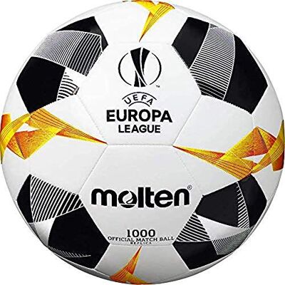 Molten Balón Oficial de la UEFA Europa League 1000, Color Blanco/Negro/Naranja, Talla 1 Molten Balón Oficial de la UEFA Europa League 1000, Color Blanco/Negro/Naranja, Talla 1