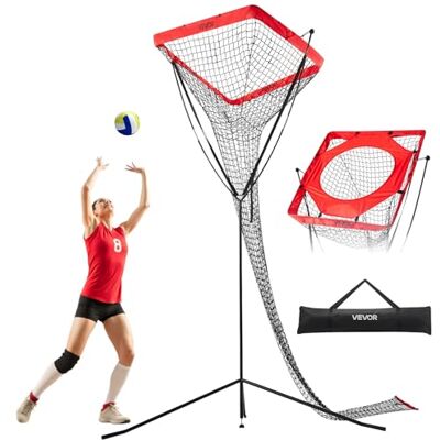 VEVOR Equipo de Entrenamiento para Colocador de Voleibol, con Ángulo y Altura Ajustables, con Base de Acero y Bolsa de Transporte, Red de Objetivo para Interiores Exteriores para Saques, Forma Y VEVOR Equipo de Entrenamiento para Colocador de Voleibol, con Ángulo y Altura Ajustables, con Base de Acero y Bolsa de Transporte, Red de Objetivo para Interiores Exteriores para Saques, Forma Y