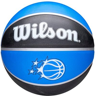Wilson Balón de Baloncesto NBA Team Tribute, Orlando Magic, con Cubierta de Rendimiento, para Interior y Exterior, Color Azul, Tamaño 7 Oficial Wilson Balón de Baloncesto NBA Team Tribute, Orlando Magic, con Cubierta de Rendimiento, para Interior y Exterior, Color Azul, Tamaño 7 Oficial