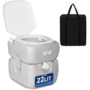 SereneLife WC portatil, Con bolsa de transporte, Inodoro, Baño, Interiores, Exteriores, Liviano, Camping, Barcos, Viajes, 20L, Color gris SereneLife WC portatil, Con bolsa de transporte, Inodoro, Baño, Interiores, Exteriores, Liviano, Camping, Barcos, Viajes, 20L, Color gris