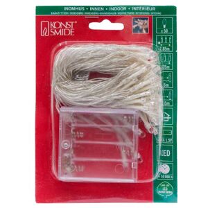 Konstsmide Guirnalda led para árbol de Navidad (50 diodos de blanco cálido, funciona con 4 pilas AA de 1,5 V, cable transparente) Konstsmide Guirnalda led para árbol de Navidad (50 diodos de blanco cálido, funciona con 4 pilas AA de 1,5 V, cable transparente)