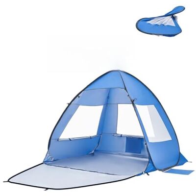 VEVOR Tienda de Playa para 2 Personas 200 x 142 x 114 cm, Carpa de Refugio de Sol Protección UPF 50+, Carpa Portátil de Playa con Bolsa de Transporte y Estacas, para Picnics, Camping, Pescar, Azul VEVOR Tienda de Playa para 2 Personas 200 x 142 x 114 cm, Carpa de Refugio de Sol Protección UPF 50+, Carpa Portátil de Playa con Bolsa de Transporte y Estacas, para Picnics, Camping, Pescar, Azul