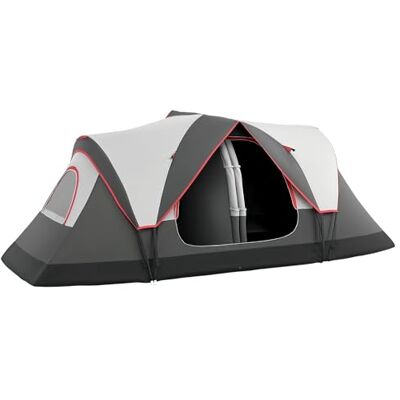 Outsunny Tienda de Campaña Familiar 450x215x180cm Gris Outsunny Tienda de Campaña Familiar 450x215x180cm Gris
