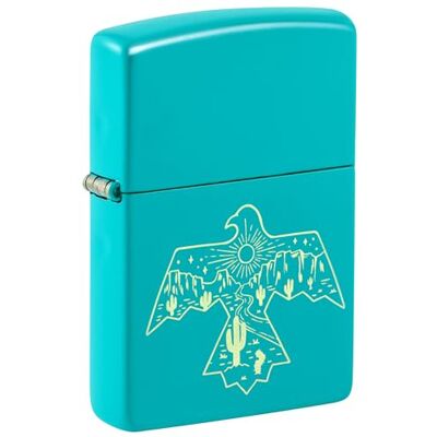 Zippo Encendedor a Prueba de Viento Western Thunderbird, Flat Turquoise, Laser Engrave Recargable Reutilizable Diseño a Prueba de Viento Caja Regalo Fabricado en Estados Unidos Zippo Encendedor a Prueba de Viento Western Thunderbird, Flat Turquoise, Laser Engrave Recargable Reutilizable Diseño a Prueba de Viento Caja Regalo Fabricado en Estados Unidos