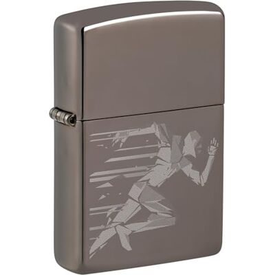 Zippo Encendedor a Prueba de Viento Running Man Acabado Black Ice con Imagen Fotográfica Recargable Reutilizable Diseño a Prueba de Viento Caja de Regalo Hecho en EEUU Zippo Encendedor a Prueba de Viento Running Man Acabado Black Ice con Imagen Fotográfica Recargable Reutilizable Diseño a Prueba de Viento Caja de Regalo Hecho en EEUU