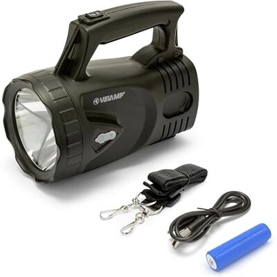 Velamp Foco LED recargable 5W superbrillante. Linterna LED profesional 350 lúmenes. Alcance: 400m, 5 horas de luz. Resistente al agua (IP43). Ideal para acampar, pescar, hacer senderismo y para emergencias. Velamp Foco LED recargable 5W superbrillante. Linterna LED profesional 350 lúmenes. Alcance: 400m, 5 horas de luz. Resistente al agua (IP43). Ideal para acampar, pescar, hacer senderismo y para emergencias.