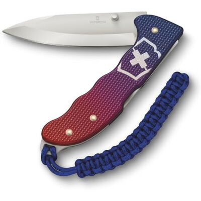 Victorinox Navaja suiza de bolsillo Hunter Evoke Alox, navaja plegable outdoor, 5 funciones, incl. hoja de 10 cm y colgante de paracord, azul/rojo Victorinox Navaja suiza de bolsillo Hunter Evoke Alox, navaja plegable outdoor, 5 funciones, incl. hoja de 10 cm y colgante de paracord, azul/rojo