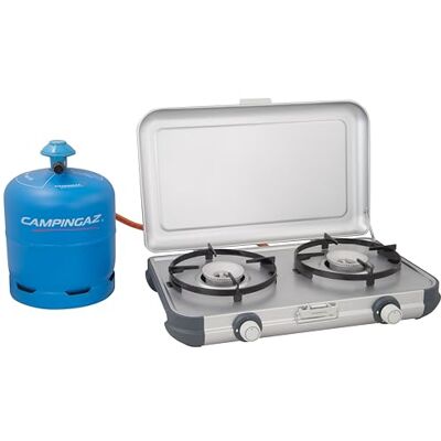 CAMPINGAZ Camping Kitchen 2 CV Gas Stove Hornillo Portátil de Sobremesa para Camping y Picnic – 2 Quemadores 2 x 2000 W, Blanco CAMPINGAZ Camping Kitchen 2 CV Gas Stove Hornillo Portátil de Sobremesa para Camping y Picnic – 2 Quemadores 2 x 2000 W, Blanco
