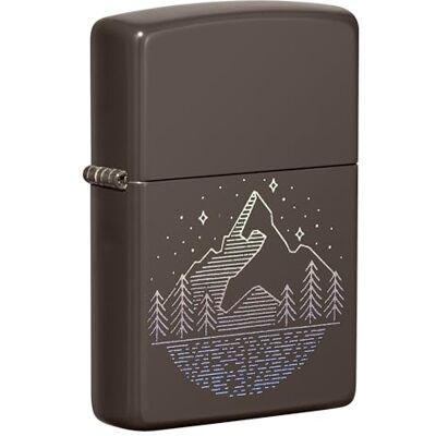 Zippo Sturmfeuerzeug Mountain Nature, Brown, Color Image Nachfüllbar Wiederverwendbar Windfestes Design Geschenkbox Made in USA Zippo Sturmfeuerzeug Mountain Nature, Brown, Color Image Nachfüllbar Wiederverwendbar Windfestes Design Geschenkbox Made in USA