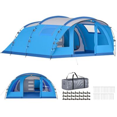 Outsunny Tienda de Campaña Familiar para 5 Personas Plegable 3000 mm Azul Outsunny Tienda de Campaña Familiar para 5 Personas Plegable 3000 mm Azul