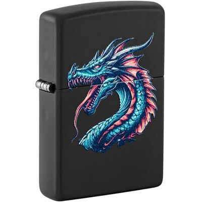Zippo Encendedor a Prueba de Viento Diseño Dragón Negro Mate Recargable Reutilizable Caja de Regalo Incluida Hecho en EEUU Zippo Encendedor a Prueba de Viento Diseño Dragón Negro Mate Recargable Reutilizable Caja de Regalo Incluida Hecho en EEUU