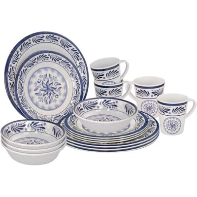 Bo-Camp Vajilla 100% melamina 16 Piezas Old Dutch Azul Bo-Camp Vajilla 100% melamina 16 Piezas Old Dutch Azul