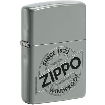 Zippo Sturmfeuerzeug Since 1932 Logo, Flat Grey, Color Image Nachfüllbar Wiederverwendbar Windfestes Design Geschenkbox Made in USA Zippo Sturmfeuerzeug Since 1932 Logo, Flat Grey, Color Image Nachfüllbar Wiederverwendbar Windfestes Design Geschenkbox Made in USA