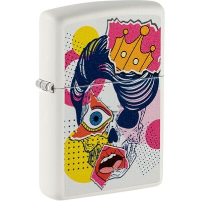 Zippo Encendedor a Prueba de Viento Modelo Mosaic Skull Blanco Mate con Color Image Recargable Reutilizable Diseño a Prueba de Viento Caja de Regalo Hecho en EEUU Zippo Encendedor a Prueba de Viento Modelo Mosaic Skull Blanco Mate con Color Image Recargable Reutilizable Diseño a Prueba de Viento Caja de Regalo Hecho en EEUU