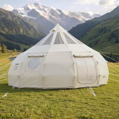 VEVOR Tienda de Campaña, Carpa de Polialgodón, Tela Transpirable, con Salida de Humos para la Estufa Cubierta de Lluvia, Capacidad de hasta 12 Personas, para Runiones Festival Camping Glamping, Beige VEVOR Tienda de Campaña, Carpa de Polialgodón, Tela Transpirable, con Salida de Humos para la Estufa Cubierta de Lluvia, Capacidad de hasta 12 Personas, para Runiones Festival Camping Glamping, Beige