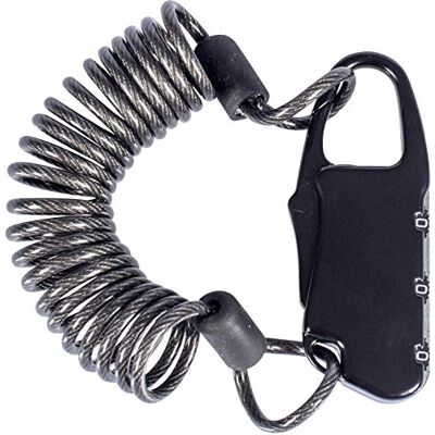 Cao Candado con Cable (6,4 x 2,5 x 0,8 cm, Aluminio, Unisex, 1 m), Color Negro Cao Candado con Cable (6,4 x 2,5 x 0,8 cm, Aluminio, Unisex, 1 m), Color Negro