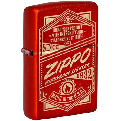 Zippo Encendedor a Prueba de Viento Integrity it Works, Metallic Red, Laser Engrave Recargable Reutilizable Diseño a Prueba de Viento Caja Regalo Fabricado en Estados Unidos Zippo Encendedor a Prueba de Viento Integrity it Works, Metallic Red, Laser Engrave Recargable Reutilizable Diseño a Prueba de Viento Caja Regalo Fabricado en Estados Unidos