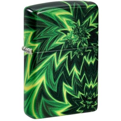 Zippo Encendedor a Prueba de Viento Psychedelic Cannabis Street Chrome, 540 Color Brilla en la Oscuridad Recargable Reutilizable Diseño a Prueba de Viento Caja de Regalo Hecho en EEUU Zippo Encendedor a Prueba de Viento Psychedelic Cannabis Street Chrome, 540 Color Brilla en la Oscuridad Recargable Reutilizable Diseño a Prueba de Viento Caja de Regalo Hecho en EEUU
