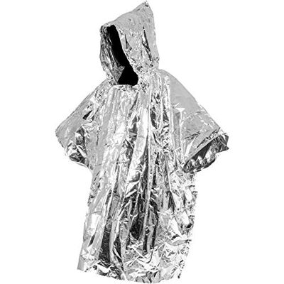 Cao Poncho de Supervivencia para Adulto, Unisex, Plata, 1,20 x 1,0 m Cao Poncho de Supervivencia para Adulto, Unisex, Plata, 1,20 x 1,0 m