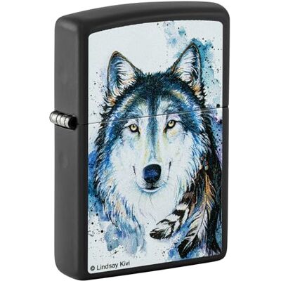 Zippo Sturmfeuerzeug Lindsay Kivi, Black Matte, Color Image Nachfüllbar Wiederverwendbar Windfestes Design Geschenkbox Made in USA Zippo Sturmfeuerzeug Lindsay Kivi, Black Matte, Color Image Nachfüllbar Wiederverwendbar Windfestes Design Geschenkbox Made in USA