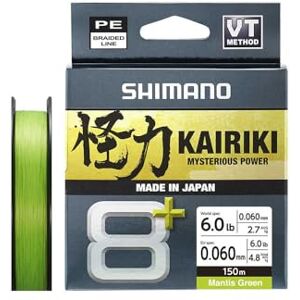 SHIMANO Line Kairiki 8+ 150m 0.19mm 13.4kg M. Green SHIMANO Line Kairiki 8+ 150m 0.19mm 13.4kg M. Green