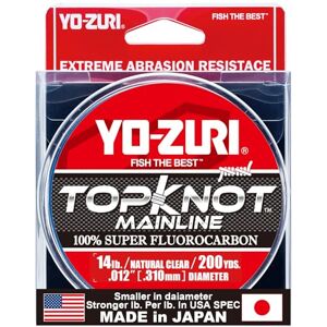 DUEL Yo-Zuri Topknot Bobina de sedal Principal de fluorocarbono de 182,88 Metros, 6,35 kg, Transparente, Natural DUEL Yo-Zuri Topknot Bobina de sedal Principal de fluorocarbono de 182,88 Metros, 6,35 kg, Transparente, Natural