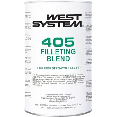 West System 405 Relleno para Filetes, Fibra de Vidrio y Resina Epoxi 150g West System 405 Relleno para Filetes, Fibra de Vidrio y Resina Epoxi 150g