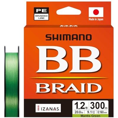 SHIMANO Line BB Braid 300m 0.16mm 9.1kg M verde 1.2 caña de pesca para lances controlados con rendimiento duradero SHIMANO Line BB Braid 300m 0.16mm 9.1kg M verde 1.2 caña de pesca para lances controlados con rendimiento duradero