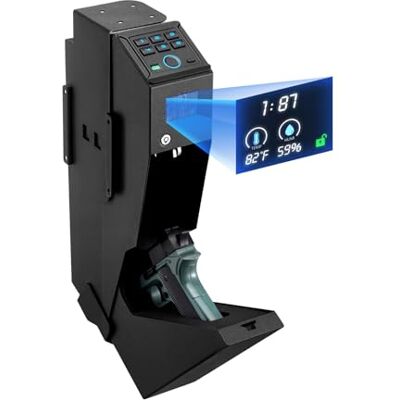 VEVOR Caja Fuerte para Pistolas de Acero, con 3 Formas de Acceso por Huella Dactilares, Contraseña y Llave, Caja Fuerte para Armas con Pantalla y LED, Capacidad de 1 Pistola y 1 Cargador, Negro VEVOR Caja Fuerte para Pistolas de Acero, con 3 Formas de Acceso por Huella Dactilares, Contraseña y Llave, Caja Fuerte para Armas con Pantalla y LED, Capacidad de 1 Pistola y 1 Cargador, Negro