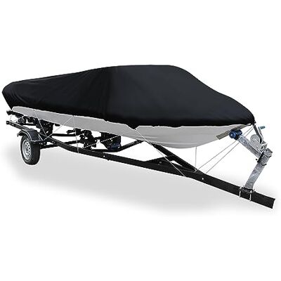 uxcell sourcing map 20-22ft 210D Trailerable Boat Cover Impermeable Pesca Ski Bass Speedboat V-Shape Black 700x280cm uxcell sourcing map 20-22ft 210D Trailerable Boat Cover Impermeable Pesca Ski Bass Speedboat V-Shape Black 700x280cm