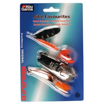 Abu Garcia Pike Favoritos Set de 3 señuelos Premium para la Pesca del Lucio Spinners, Spoons Weedless Lure for Agua Dulce Predator Fishing duraderos, Surtidos Variados Abu Garcia Pike Favoritos Set de 3 señuelos Premium para la Pesca del Lucio Spinners, Spoons Weedless Lure for Agua Dulce Predator Fishing duraderos, Surtidos Variados
