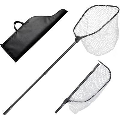 VEVOR Red de Pesca de Aluminio, Red de Aterrizaje de Peces con Malla de Silicona Suave y Mango Telescópico de PE, Ligera y Resistente, Sacadera Soporta hasta 13,6 kg, para Kayak, Barco, Orilla VEVOR Red de Pesca de Aluminio, Red de Aterrizaje de Peces con Malla de Silicona Suave y Mango Telescópico de PE, Ligera y Resistente, Sacadera Soporta hasta 13,6 kg, para Kayak, Barco, Orilla