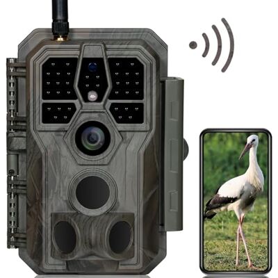 GardePro Camara Fototrampeo WiFi Bluetooth con App, 64MP 1296P H.264 Vidéo, Camara Caza, IP66 Cámara Fototrampeo, 0,1s Tiempo de Activación, LED IR de 940nm No-Glow GardePro Camara Fototrampeo WiFi Bluetooth con App, 64MP 1296P H.264 Vidéo, Camara Caza, IP66 Cámara Fototrampeo, 0,1s Tiempo de Activación, LED IR de 940nm No-Glow