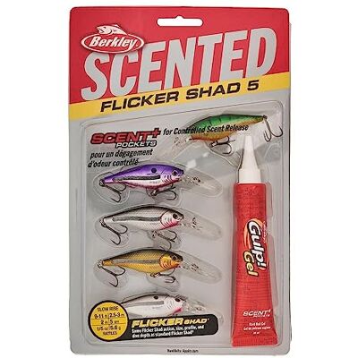 Berkley Paquete de 5 señuelos de Pesca perfumados Flicker Shad Baitfish, Surtidos, 5/16 onzas, 2.75 Pulgadas, tamaño, Perfil y Profundidad de Buceo imitan el sábalo Real, Equipado con Gancho Fusion19 Berkley Paquete de 5 señuelos de Pesca perfumados Flicker Shad Baitfish, Surtidos, 5/16 onzas, 2.75 Pulgadas, tamaño, Perfil y Profundidad de Buceo imitan el sábalo Real, Equipado con Gancho Fusion19