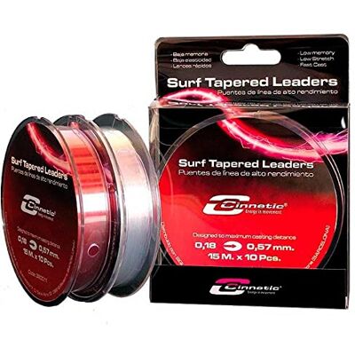 CINNETIC 320006 Surf Tapered Leaders 15X10 Red 0,24 CINNETIC 320006 Surf Tapered Leaders 15X10 Red 0,24