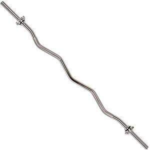 Sunny Health & Fitness Barra rizadora cromada roscada de 47 pulgadas con anillos Sunny Health & Fitness Barra rizadora cromada roscada de 47 pulgadas con anillos