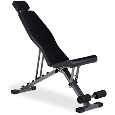 Relaxdays Banco Musculación Ajustable con Reposacabezas y Rodillos para Piernas, hasta 250 kg, Negro Relaxdays Banco Musculación Ajustable con Reposacabezas y Rodillos para Piernas, hasta 250 kg, Negro