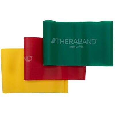 Theraband Juego de Bandas elásticas de Resistencia sin látex, para Terapia física, Amarillo, Rojo, Verde, Principiante Theraband Juego de Bandas elásticas de Resistencia sin látex, para Terapia física, Amarillo, Rojo, Verde, Principiante