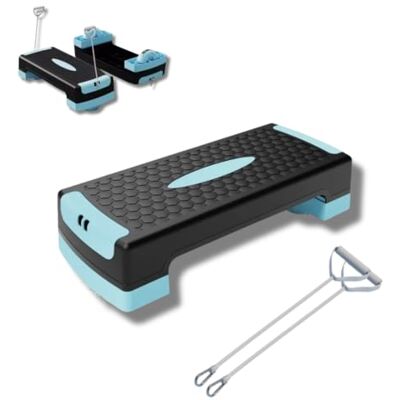 FFitness Step Fitness multifunción con cuerdas para entrenar el equilibrio, equilibrio step, ajustable en altura, plataforma de aeróbica escalón FFitness Step Fitness multifunción con cuerdas para entrenar el equilibrio, equilibrio step, ajustable en altura, plataforma de aeróbica escalón