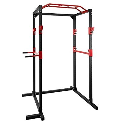 Ultrasport Power Rack Básico, Fitness Rack de Acero, multigimnasi con 4 Ganchos J para entrenamient Barra, Barra dominada, Entrenamiento Cuerpo Completo para Principiantes y Profesionales, Negro/Rojo Ultrasport Power Rack Básico, Fitness Rack de Acero, multigimnasi con 4 Ganchos J para entrenamient Barra, Barra dominada, Entrenamiento Cuerpo Completo para Principiantes y Profesionales, Negro/Rojo