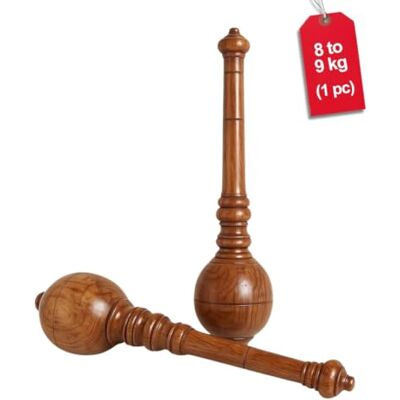 KD Willmax GADA BARRA DE FITNESS CLUB INDIO HANUMAN MACA EQUIPO DE HOMBRO MEEL KARLA KATAI EQUIPO DE MADERA DURADERA (8 A 9 KG) KD Willmax GADA BARRA DE FITNESS CLUB INDIO HANUMAN MACA EQUIPO DE HOMBRO MEEL KARLA KATAI EQUIPO DE MADERA DURADERA (8 A 9 KG)
